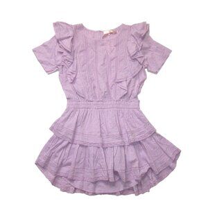 NWT LoveShackFancy Natasha Mini in Wisteria Purple Ruffle Cotton Dress L